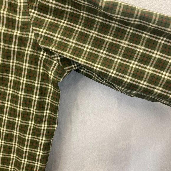 Eddie Bauer Relaxed Fit Button Up Shirt Mens Large Tall LT Green Red Plaid - Picture 10 of 15
